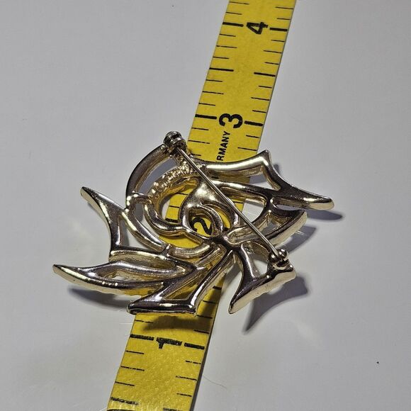 Sarah Coventry Brooch Modernist Gold Silver Vintage Signed 1971 Pin - Picture 6 of 11